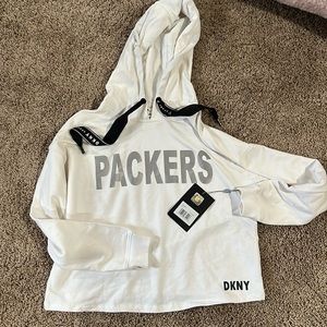 DKNY Packers crop hoodie size small NWT
